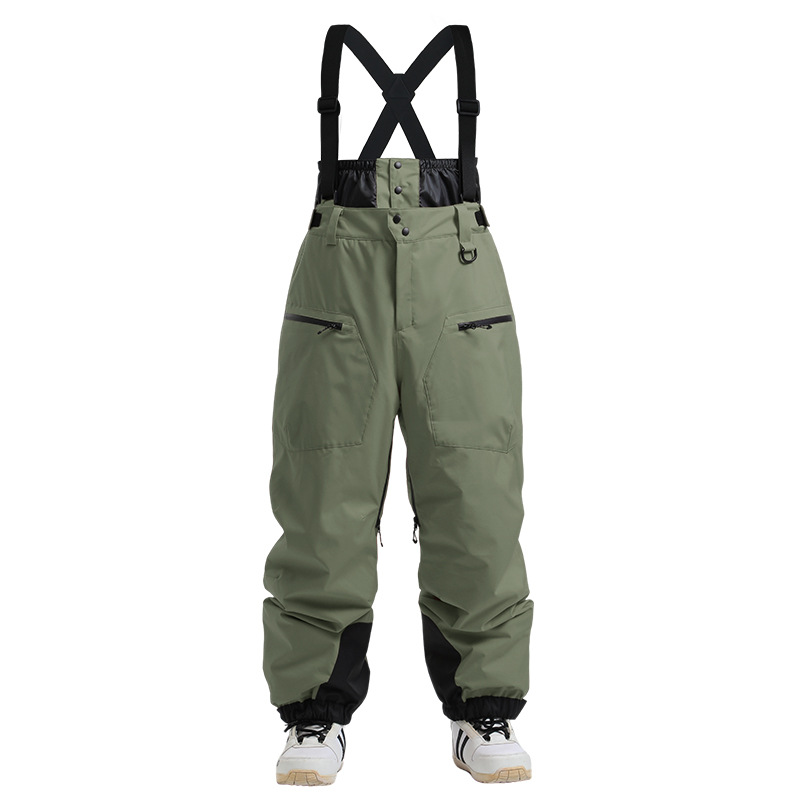 New Strap Thickened Waterproof Ski Pants Men