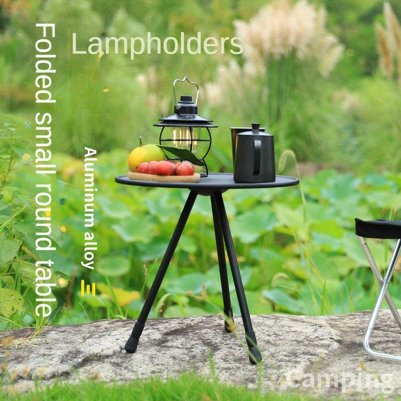 Outdoor folding round table-with light pole-1 pack