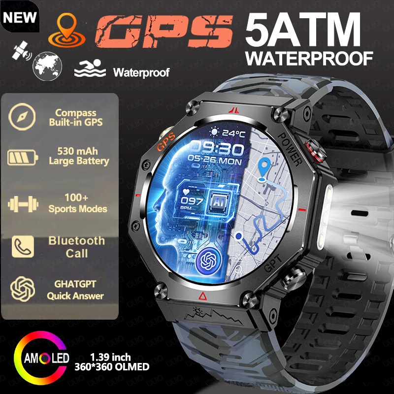 Multifunctional Outdoor Flashlight Smart Waterproof Watch
